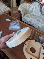 Acadian Caviar Serving Board for Single Tins (Round, Smaller)