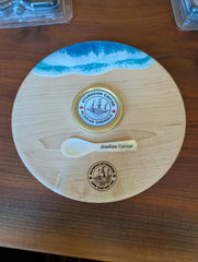 Acadian Caviar Serving Board for Single Tins (Round, Smaller)